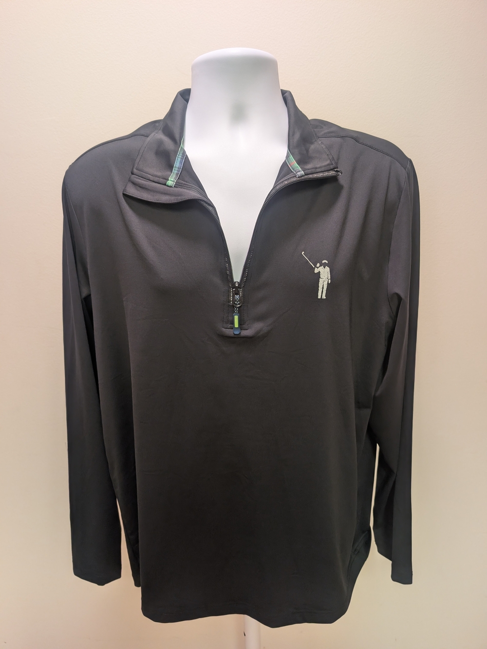 William Murray Golf Men's Black "Chip Shot" 1/4 Zip Pullover Jacket